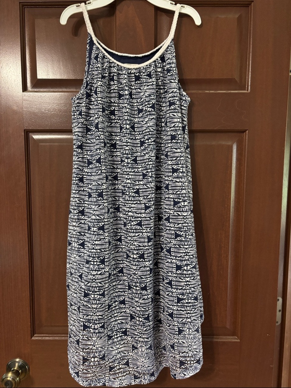 Gorgeous indigo soul dress beach cover up size small,Navy blue white sand dollar